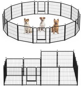 Dog Playpen 24 Inch 16 Panles, Ideal Dog Fence for Puppy/Small Dogs Indoor & Outdoor Bliss, Perfect Dog Pen for Camping, Yard, RV, Garden Fence,